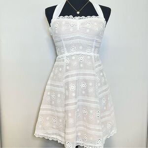 NWOT White Floral Halter Dress